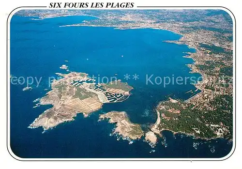 AK / Ansichtskarte Six Fours les Plages Ile des Embiez Le Gaou Le Brusc vue aerienne Six Fours les Plages