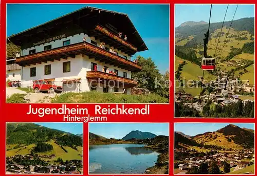 AK / Ansichtskarte Hinterglemm_Saalbach Jugendheim Reichkendl Bergbahn Landschaftspanorama Alpen Hinterglemm_Saalbach