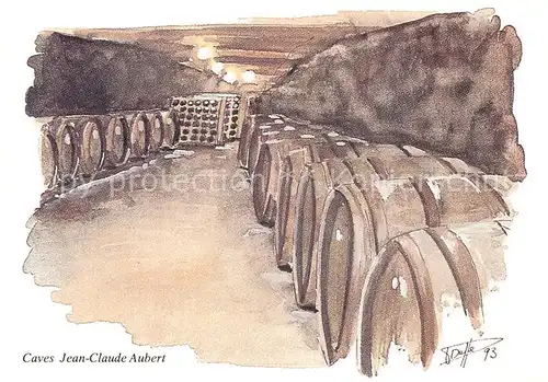 AK / Ansichtskarte Vouvray_Indre et Loire Caves Jean Claude Aubert Viticulteur Dessin Weinkeller Kuenstlerkarte Vouvray Indre et Loire