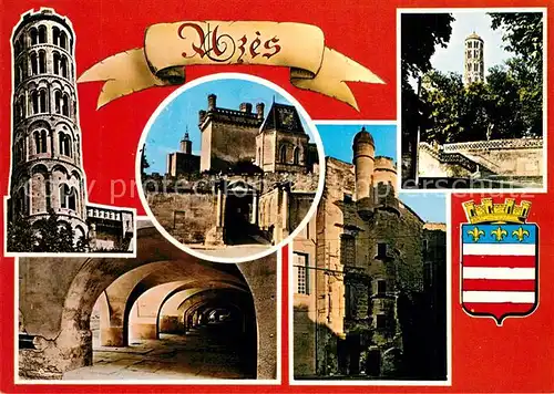 AK / Ansichtskarte Uzes Kathedrale Herzogspalast Le Duche Wappen Krone Uzes