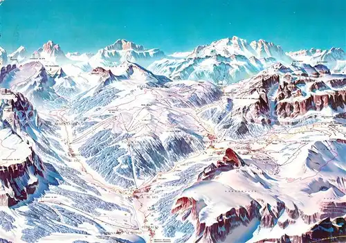 AK / Ansichtskarte Alta_Badia Wintersportgebiete Dolomiten Corvara Colfosco La Villa San Cassiano Pedraces aus der Vogelperspektive Alta_Badia