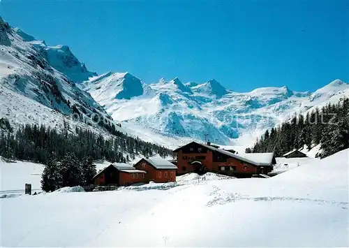 AK / Ansichtskarte Pontresina Hotel Restaurant Roseggletscher Winterlandschaft Alpen Pontresina