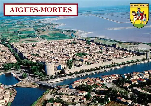 AK / Ansichtskarte Aigues Mortes_Gard Cite medievale vue aerienne Aigues Mortes Gard