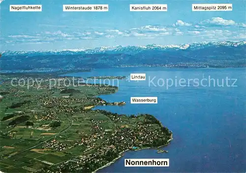 AK / Ansichtskarte Nonnenhorn Wasserburg Lindau Alpenkette Fliegeraufnahme Nonnenhorn