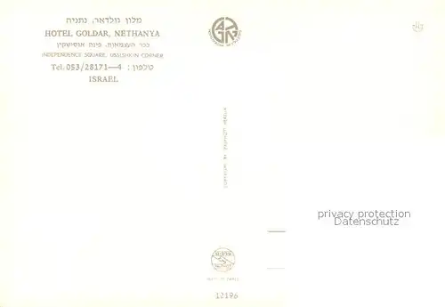 AK / Ansichtskarte Nethanya_Netanya Hotel Goldar Swimming Pool 