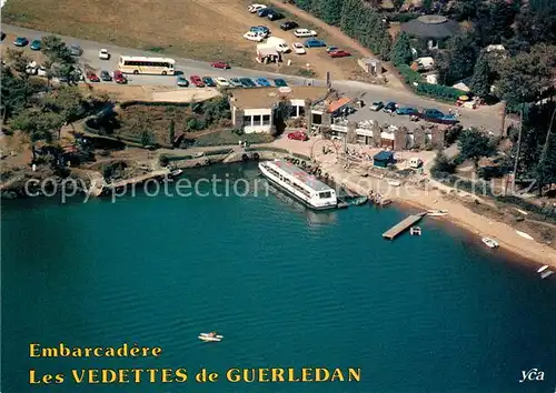 AK / Ansichtskarte Guerledan Embarcadere Les Vedettes de Guerledan Lac vue aerienne 
