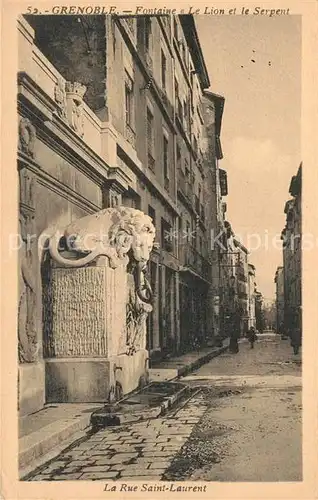 AK / Ansichtskarte Grenoble Fontaine Le Lion le Serpent Grenoble