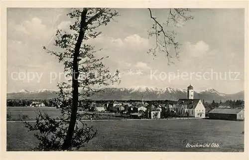 AK / Ansichtskarte Bruckmuehl_Inn Panorama Kirche Bruckmuehl Inn