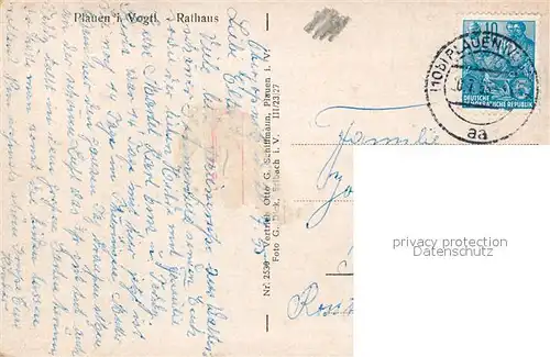 AK / Ansichtskarte Plauen_Vogtland Rathaus Plauen_Vogtland