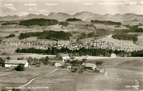 AK / Ansichtskarte Weiler_Allgaeu Panorama Nagelfluhkette Weiler_Allgaeu