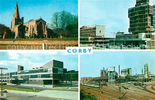 AK / Ansichtskarte Corby_Corby Parish Church St John Thte Baptist Civic Centre Corby Corby