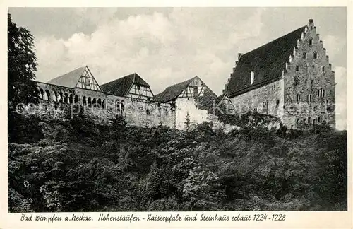AK / Ansichtskarte Bad_Wimpfen Hohenstaufen Kaiserpfalz Steinhaus  Bad_Wimpfen