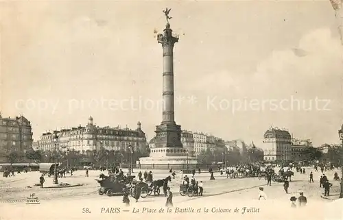 AK / Ansichtskarte Paris La Place de la Bastille la Colonne de Fuillet Paris
