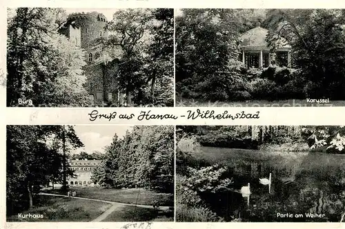 AK / Ansichtskarte Wilhelmsbad Burg Kurhaus Karussel Weiher Wilhelmsbad