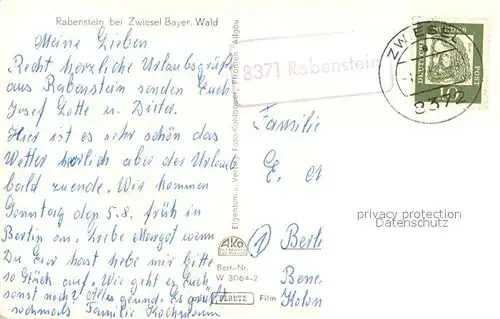 AK / Ansichtskarte Rabenstein_Zwiesel Panorama Rabenstein_Zwiesel