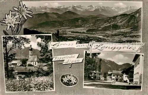 AK / Ansichtskarte Lenggries Kirche Panorama Lenggries