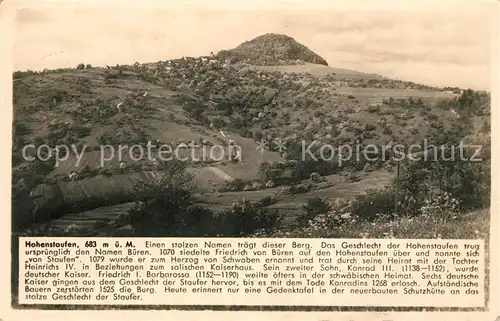 AK / Ansichtskarte Hohenstaufen Panorama Chronik Hohenstaufen