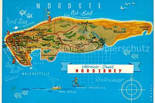 AK / Ansichtskarte Norderney_Nordseebad Panoramakarte Norderney_Nordseebad
