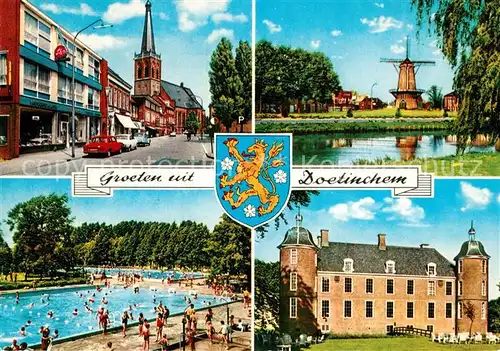 AK / Ansichtskarte Doetinchem Schwimmbad Schloss Windmuehle Stadtansicht Doetinchem