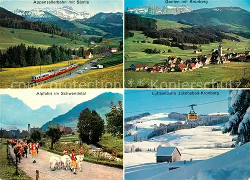 AK / Ansichtskarte Gonten LuftseilBahn St. Jakob Alpfahrt Appenzellerbahn Saentis Gonten