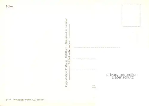 AK / Ansichtskarte Spiez_BE Fliegeraufnahme Spiez_BE