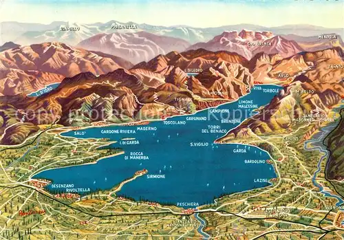 AK / Ansichtskarte Lago_di_Garda Panoramakarte  Lago_di_Garda
