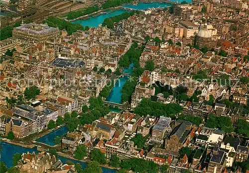 AK / Ansichtskarte Amsterdam_Niederlande Fliegeraufnahme Altes Zentrum Amsterdam_Niederlande