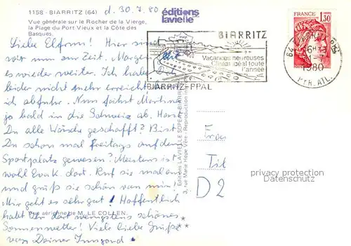 AK / Ansichtskarte Biarritz_Pyrenees_Atlantiques Fliegeraufnahme Biarritz_Pyrenees