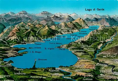 AK / Ansichtskarte Lago_di_Garda Panoramakarte Lago_di_Garda