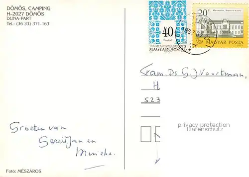 AK / Ansichtskarte Komarom Doemoes Camping Komarom