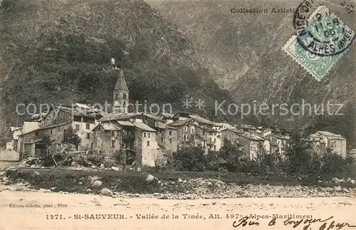 AK / Ansichtskarte Saint Sauveur sur Tinee Panorama Kirche Saint Sauveur sur Tinee