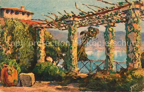 AK / Ansichtskarte Menton_Alpes_Maritimes La Douce France Kuenstlerkarte Yvon Menton_Alpes_Maritimes