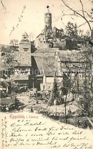 AK / Ansichtskarte Eppstein_Taunus Ortsmotiv mit Burgruine Eppstein_Taunus