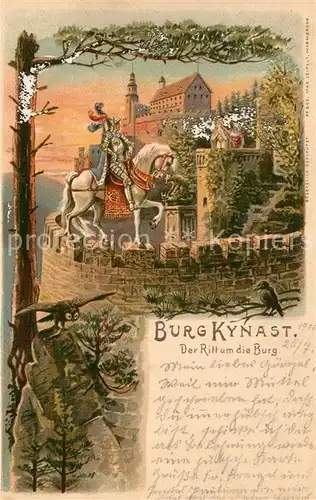 AK / Ansichtskarte Burg_Kynast Der Ritt um die Burg Litho Burg_Kynast