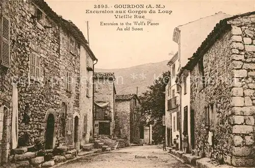 AK / Ansichtskarte Gourdon_Alpes Maritimes Excursion aux Gorges du Loup vieille rue Gourdon Alpes Maritimes