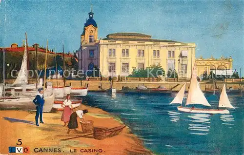 AK / Ansichtskarte Cannes_Alpes Maritimes Le Casino Kuenstlerkarte Cannes Alpes Maritimes