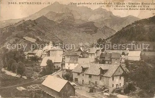 AK / Ansichtskarte Entraunes Vue generale et entree du Village Station Estivale Haute Vallee du Var Nouvelle Route des Alpes Entraunes
