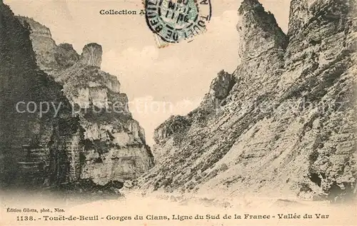 AK / Ansichtskarte Touet_de_Beuil Gorges du Cians Ligne du Sud de la France Touet_de_Beuil