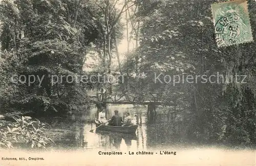 AK / Ansichtskarte Crespieres Chateau Etang Crespieres