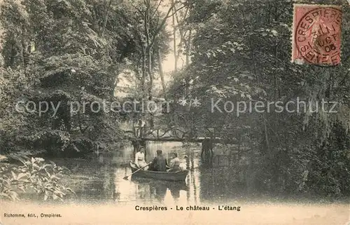 AK / Ansichtskarte Crespieres Chateau Etang Crespieres