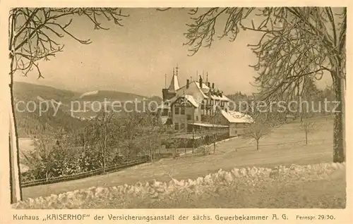 AK / Ansichtskarte Baerenfels_Erzgebirge Kurhaus Kaiserhof Winterlandschaft Baerenfels Erzgebirge