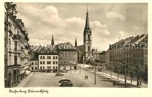 AK / Ansichtskarte Reichenberg_Liberec Bismarckplatz Kirche Reichenberg Liberec