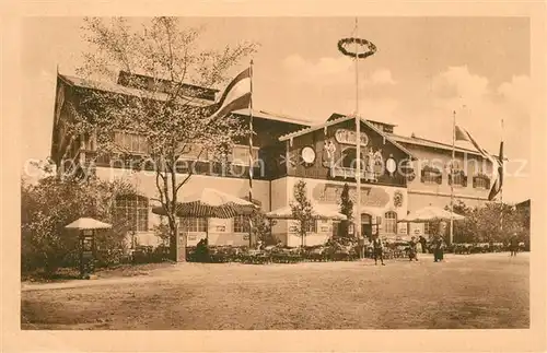 AK / Ansichtskarte Leipzig Gebirgsrestaurant Oberbayern Offizielle Postkarte Int. Baufachausstellung Leipzig