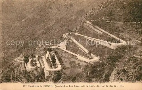 AK / Ansichtskarte Sospel Fliegeraufnahme Les Lacets Col de Braus Sospel