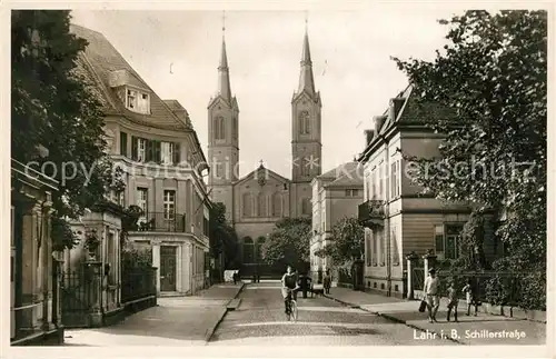 AK / Ansichtskarte Lahr_Baden Schillerstrasse Kirche Lahr_Baden