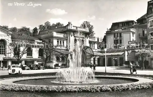 AK / Ansichtskarte Vevey_VD La Gare Vevey_VD