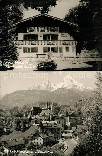 AK / Ansichtskarte Schoenau_Berchtesgaden Haus Mangeli Stadtblick mit Watzmann Schoenau Berchtesgaden