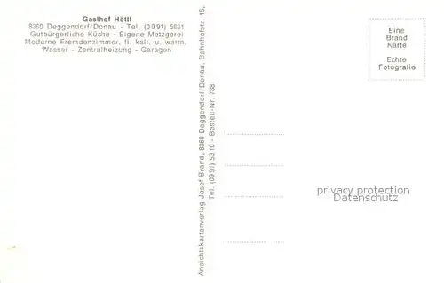 AK / Ansichtskarte Deggendorf_Donau Bruecke Luitpoldplatz Gasthof Hoettl Gastzimmer Deggendorf Donau