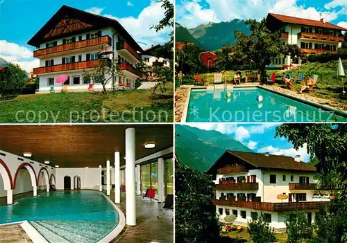 AK / Ansichtskarte Schenna_Meran Pension Garni Walchhof und Katnau Swimmingpool Hallenbad Schenna Meran