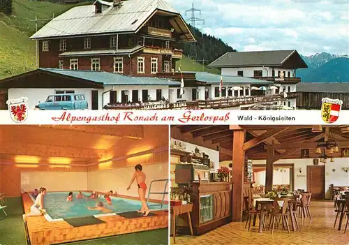 AK / Ansichtskarte Koenigsleiten Alpengasthof Ronach am Gerlospass Hallenbad Gastraum Koenigsleiten